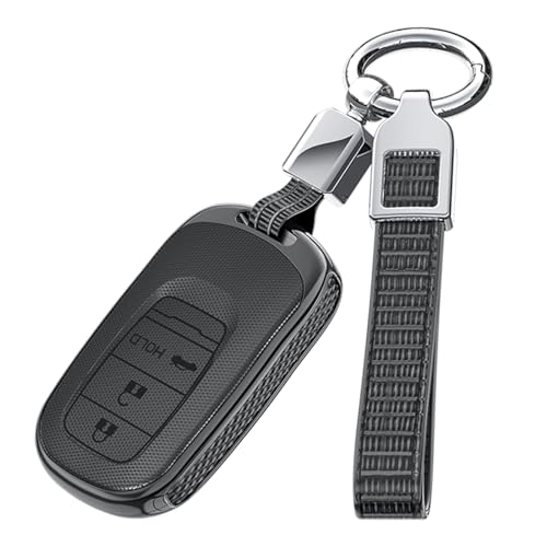 ontto PC Autoschlüssel Hülle Schutzhülle Schlüsselhülle Passt für Honda Civic RV3 RV4 Accord Vezel Freed Pilot HR-V CR-V CRV 2021-2024 Schlüssel Zubehör Schlüsselbox Schlüsseletui 3 Tasten-B Schwarz