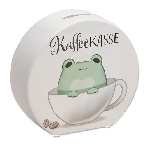 Frosch Spardose mit Spruch Kaffeekasse Kawaii Comic Frosch Spardose Süß Knuffig Relax-Geschenk für Geburtstag