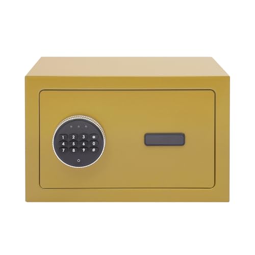 Generisch Diebstahlsicherer Safe, Feuerfestes Und Wasserdichtes Digitales Zahlenschloss, Tragbare Größe 31 X 11 X 11 cm, Dreifaches Diebstahlschutzsystem (Golden)
