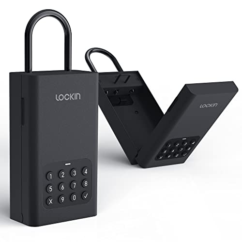 Lockin Smart Schlüsseltresor L1, Bluetooth Schlüsselsafe für den Außenbereich, Wandmontage, Türaufhängung, App-Steuerung, Fernzugriff, PIN-Code