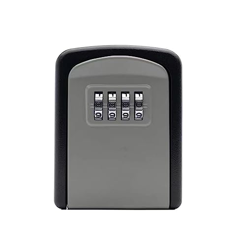 Passwort-Schlüsselkasten aus Aluminiumlegierung, wandmontierter Schlüsseltresor, wasserdichter Schlüsselkasten for den Außenbereich, 4-Bit-Passwort-Schlüsselkasten ( Color : Black and gray , Size : A