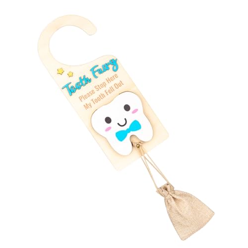Kleiderbügel, Halter - Zahnstapfkiste mit Geldschlitz,Hölzern fördern Andenken mit einem kleinen Beutel, niedlichen Souvenir, Schlafzimmerdekoration