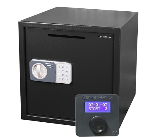 Genie Hand – Tresor mit Zeitschloss – B-Schloss – Anti-Bounce-Technologie (Groß mit Einwurfschlitz)