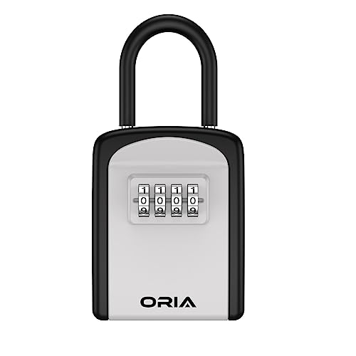 ORIA Schlüsselschloss Box für Draußen, tragbarer Schlüsseltresor, wasserdichte Kombinationsschlossbox mit abnehmbarem Bügel, 5 Schlüssel Kapazität