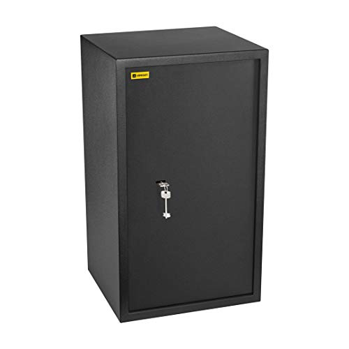 Homesafe HV70K Tresor Safe mit Schlüssel-Schloss, 70x40x36cm (HxWxD), Carbon Satin Schwarz