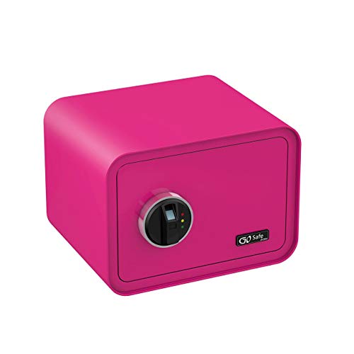 OLYMPIA Go Safe 100 Tresor Design Safe Möbeltresor Wandsafe Wandtresor Fingerprint, Farbe:Pink