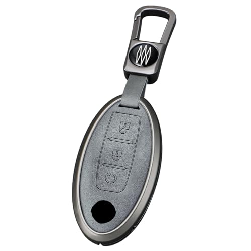 HIBEYO Smart Autoschlüssel Hülle Passt für Nissan Qashqai X-Trail Juke Micra Maxima Leaf Note Sentra Leder Schutzhülle Schlüsselhülle Schlüsselbund Schlüsselgehäuse Schlüsselbox Schlüsselbund-B