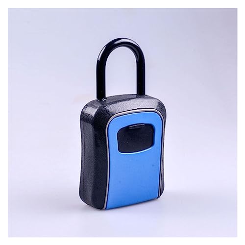 KOZWAY Metall-Passwort-Schlüsselkasten, for den Außenbereich, Schlüsseltresor, Dekoration, Schlüsselcode-Box, Schlüsselaufbewahrung, an der Wand montiertes Passwort-Box (Color : Blue Alloy, Size : A)