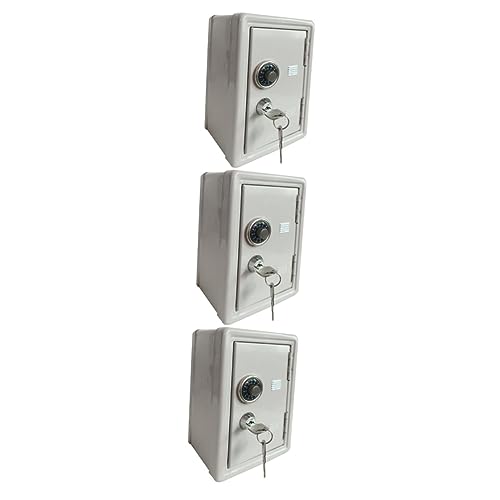 HEMOTON 3 Stk Neuheit Münzbank Sparschwein Münzglas Desktop-Spielzeug Schlüsseltresor Geld kann Mini-Spielzeug Kidcraft-Spielset tragbar Aufbewahrungskiste Ornamente sicher Kind Weiß
