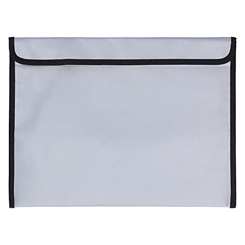 BIKING Feuerfeste Tasche, Feuerfeste Safe Tasche 38x28cm Feuerfeste Safe Tasche Tasche wasserdichte Geld Dokumententasche mit Reißverschluss Schwarze Krempe