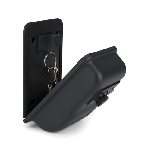 Pavo 8016679 Premium Schlüsseltresor/Schlüsselsafe/Schlüsselschrank mit Zahlenkombinationsschloss für Wandmontage, Metall, schwarz, 14.5 x 10 x 5.7 cm