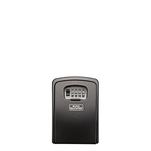 Burg-Wächter Schlüsseltresor mit 4-stelligem Zahlencode für außen und innen, Sicher, Wandmontage, Key Safe 40 SB, Schwarz, Außen: 146x105x54mm (HxBxT)
