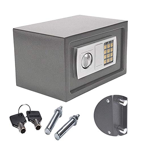 Tresor Safe mit Elektronik-Zahlenschloss 31x20x20cm LED Anzeige Stahlbolzen, grau, M?beltresor Wandtresor Wandsafe Dokumententresor Schranktresor Tresor Feuerfest Wasserdicht