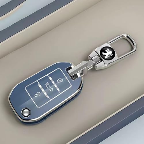 LEVABE Autoschlüssel Hülle für Peugeot 4008, TPU Schlüsselabdeckung Schlüsselbox Cover Schutz Schlüssel Gehäuse Zubehör,3-A