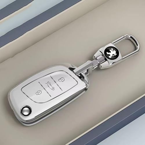LEVABE Autoschlüssel Hülle für Peugeot 4008, TPU Schlüsselabdeckung Schlüsselbox Cover Schutz Schlüssel Gehäuse Zubehör,4-C