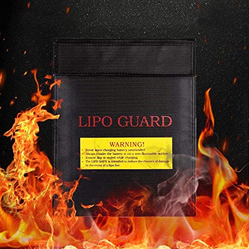 Feuerfeste Dokumententasche,Feuerfeste Tasche RC Batterietasche Fiber Li-Po Batterie Tasche LiPo Schutzhüllen zum Schutz von Wertsachen Dokumente Geld Schmuck Ladeaufbewahrung 7 * 9 Zoll Schwarz