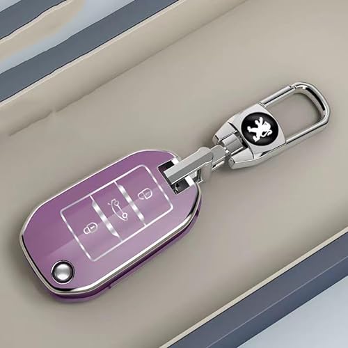 LEVABE Autoschlüssel Hülle für Peugeot Partner Van, TPU Schlüsselabdeckung Schlüsselbox Cover Schutz Schlüssel Gehäuse Zubehör,2-A