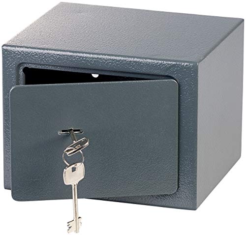 Xcase Kleiner Safe: Kompakter Stahlsafe mit 2 Doppelbart-Schlüsseln, 5 Liter (Geldsafe, Möbeltresor mit Schlüssel, Geheimversteck)