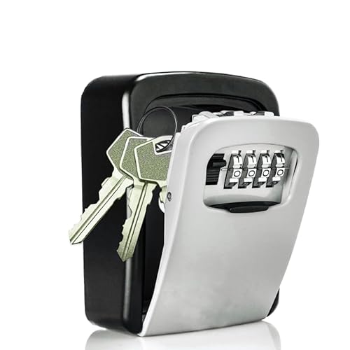Schlüsselsafe Aussen 1 Stück Schlüsseltresor Außen Grau Schlüsseltresor mit Zahlencode Safe-Code-Schlüsselbox für den Innen- und Außenbereich Geeignet Schlüsselbox mit Code Schlüssel Safe