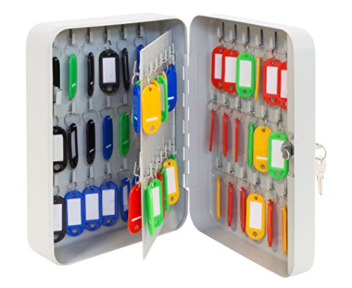 ARREGUI PLL90 Schlüsselschrank | Schlüsselkasten | Schlüsselbox aus lackiertem Stahl | Abschließbar mit 90 Haken und Schlüsselschloss | inkl. 90 beschriftbare Schlüsselanhänger | 30x24x8 cm | Grau