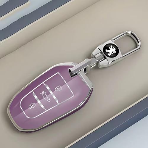 LEVABE Autoschlüssel Hülle für Peugeot Partner Van, TPU Schlüsselabdeckung Schlüsselbox Cover Schutz Schlüssel Gehäuse Zubehör,2-B