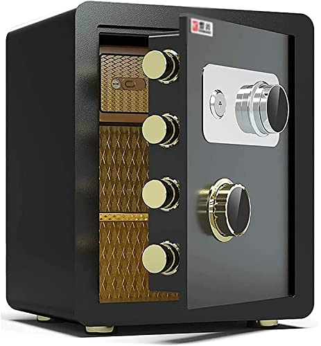 Tresor Safe Safe feuerfestes und wasserdichtes Zahlenschloss, Hochsicherheitsstahlschloss mechanisches Schloss ganz aus Stahl große Kapazität 45 cm Diebstahlschutz (Farbe : Schwarz)