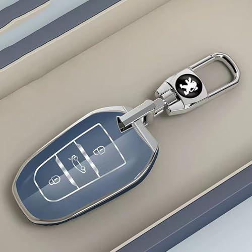 LEVABE Autoschlüssel Hülle für Peugeot Traveller Compact, TPU Schlüsselabdeckung Schlüsselbox Cover Schutz Schlüssel Gehäuse Zubehör,3-B