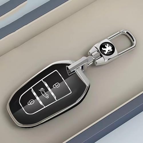 LEVABE Autoschlüssel Hülle für Peugeot 4008, TPU Schlüsselabdeckung Schlüsselbox Cover Schutz Schlüssel Gehäuse Zubehör,1-B