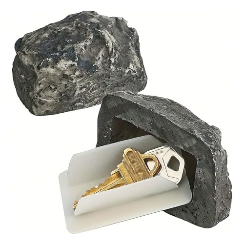 SHULLIN Stein mit Geheimfach Schlüsselstein Versteck Außen Stein Schlüsselversteck Schlüsselstein mit Geheimfach Schlüssel Versteck Schlüsselversteck für Draußen für Outdoor Garden Yard(1 Stk)