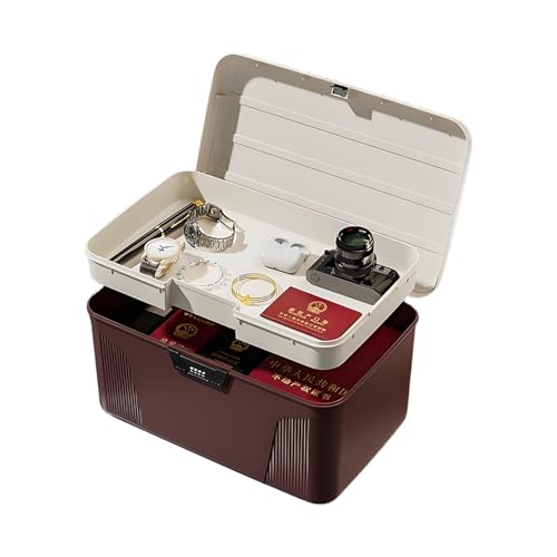 Datei Organizer Box - Sperrenspeicher Totes, feuerfestes Dokument Organizer | Wasserdichte Sicherheitsverriegelungsordnerlager Deckel Griff sichere Sammlung Kombination Lock persönliche Gegen