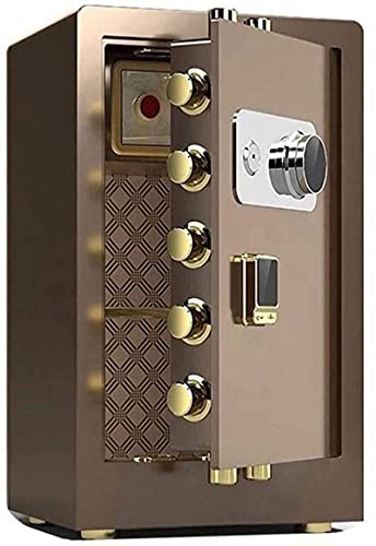 Geldbox mit Schlüsselschloss,Haushaltsstahlschrank,mechanische Passwort-Aufbewahrungsbox (braun,40 cm)
