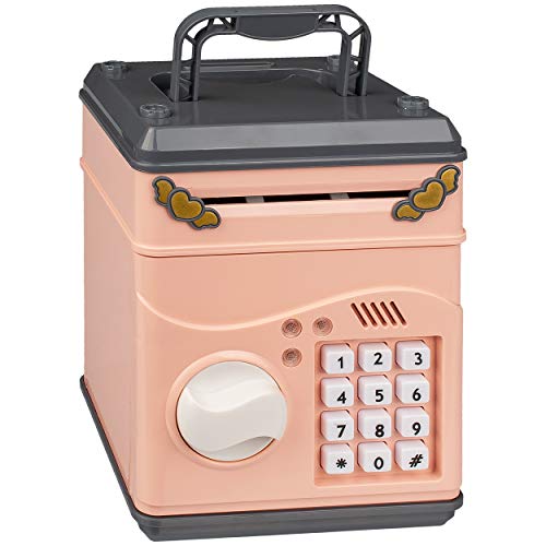 alles-meine.de GmbH Spardose - elektronisch - Zahlenkombination/Passwort + Sound + Licht - digitaler Tresor Sparschwein für Kinder Erwachsene Eimer Familienkasse Sparschwein Sp..