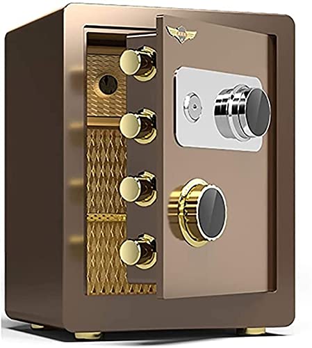 Tresore, Schranktresore, Heimtresore, mechanisches Schloss mit Schlüssel, kleiner mechanischer Passwort-Safe für den Haushalt, 40 cm, unsichtbarer, diebstahlsicherer (Brown)