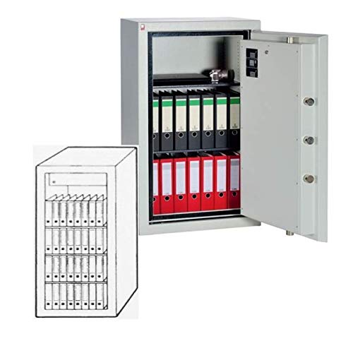 Sistec Wertschutzschrank SE 2 LFS 5, Elektronisches Tastenschloss mit Notschlüssel Code-Combi B90, Grad 2 nach EN 1143-1, 60 Minuten Brandschutz, H185xB79.5xT60 cm, 700 kg