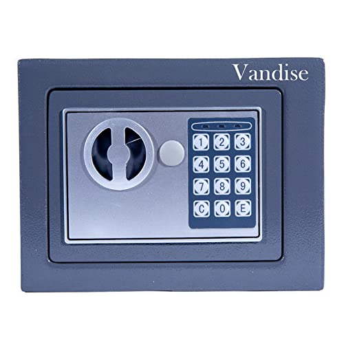 Safe, 4.6L Mini-Sicherheits-Business-Tresor und -Schließfach, Tresorbox mit digitalem PIN-Code und 2 Notschlüsseln für Geld und Post, grau