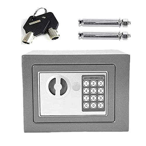 Möbeltresor mit Schlüssel, Mini-Safe Elektronischer Safe Tresor,Digitaler Safe,Elektronischer Tresor mit Zahlenschloss, Doppelbolzen Verriegelung, kann Wertsachen aufbewahren,4.6L/Schwarz