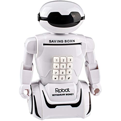elektronische Spardose + Tischlampe - Roboter - mit Zahlenkombination/Passwort + Sound + Licht - digitaler Tresor Sparschwein für Kinder Familienkasse Gutsc..