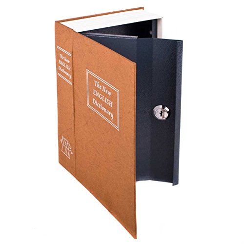 Buchtresor XXL Buchsafe Büchersafe Geldkassette als Buchattrappe Bücherregal für Zuhause auf Reisen Wertsachen Versteck Geheimversteck Safe in Buch Optik 2 Schlüssel
