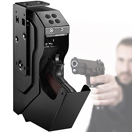 HNCXHX Waffentresor Gun Box,Montierter Waffentresor,Tragbarer Waffenbox-Safe, wandmontierter Pistolenschrank,Kurzwaffentresor,mit Zahlenschloss und 2 Ersatzschlüssel