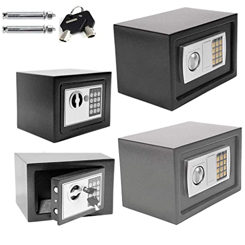 Tresor Elektronischer Safe Möbeltresor Geldschrank Digital & Schlüssel 8,5 l Schwarz Elektronischer Safe Möbeltresor Tresor Schlüsselsafe Safes Schranktresor Sicher