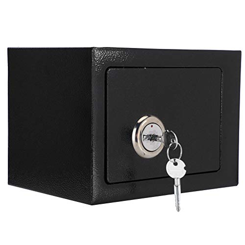 Tresor mit Schlüssel, Mini Wandtresor Tresor Safe Möbeltresor Schwarz Haltbar Stark Hohe Sicherheit Stahlsicherheitsbox für Home Office