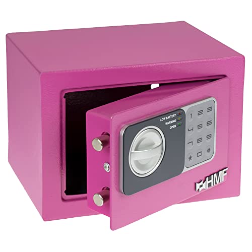 HMF 46126-15 Safe Tresor klein mit Zahlenschloss, Möbeltresor | 23 x 17 x 17 cm | Pink