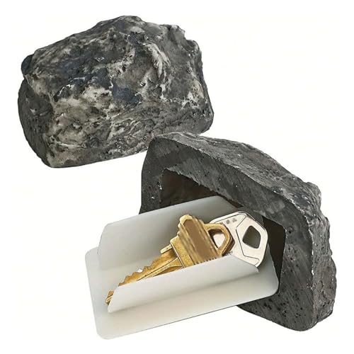 BYYLECL Schlüsselaufbewahrungsbox Felsen Ersatzschlüssel Fake Rock Simulieren Stein Schlüsseletui Wasserdicht Garten Hof Aufbewahrung Schlüssel Halter für Hausschlüssel