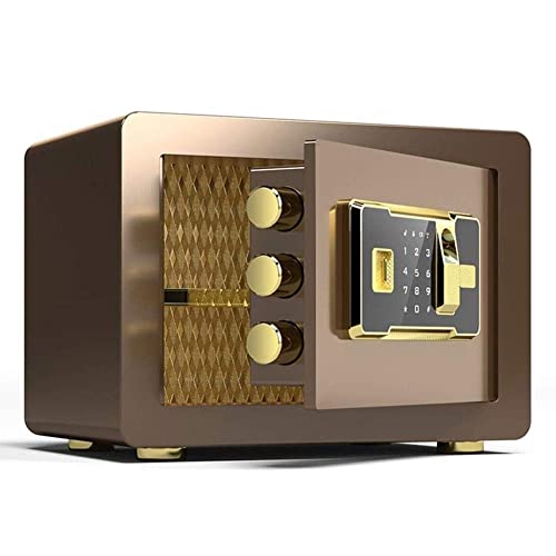 Tresore, Tresore für Tresor, Fingerabdruck-Schlüsselschloss, Aufbewahrungsschrank, Geldkassette, Schranktresor 35 x 25 x 25 cm (Farbe: Gold) (Farbe: Kaffee-Gold)