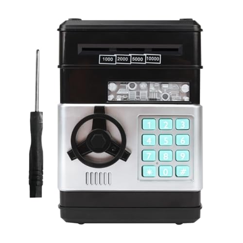 Kcvzitrds Tresor schwarz aus ABS Spardose Geldautomat für Kinder, Geldgeschenk