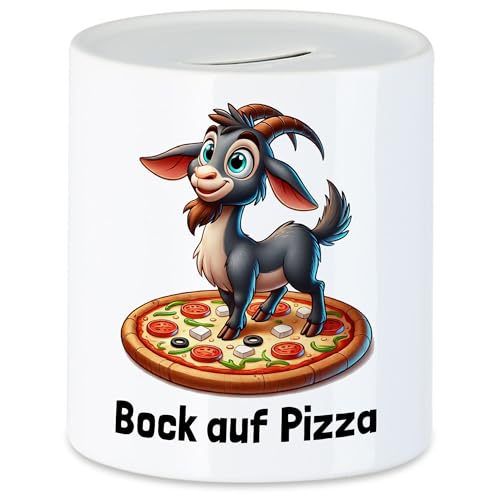 Hey!Print Bock Auf Pizza Spardose Ziegenliebhaber Pizzaliebhaber Lustige Sprüche Humor Geschenk