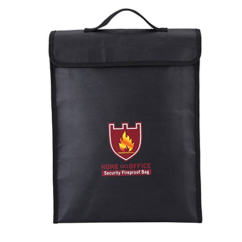 Feuerfeste wasserdichte Gelddokumententasche, 2 Größen Doppelseitige feuerfeste Tasche Feuerfeste Tasche für LiPo Batterie Gelddokument(38 * 30.5 * 6.5CM)