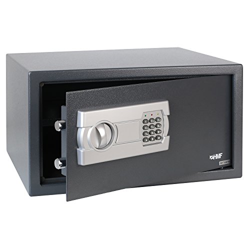 HMF Tresor passend für 15 Zoll Laptop und Ordner, Möbeltresor Laptopsafe Safe 450 x 250 x 365 mm