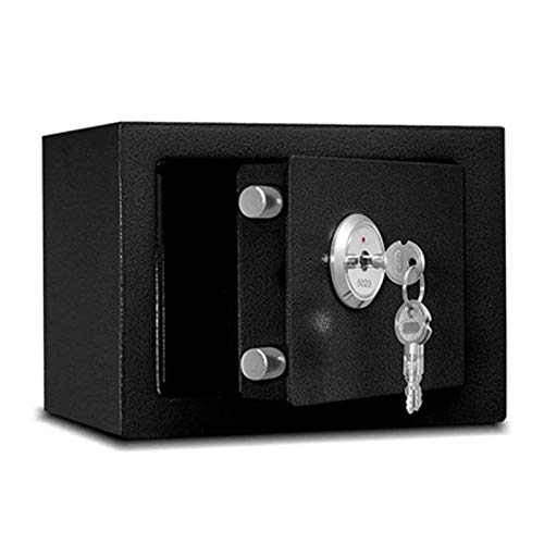 Sicherheitssafe für Zuhause, Schranktresor mit Schlüssel, Diebstahlsicherung, Schließfach – für Geld, Bargeld, Wertsachen (Farbe: Schwarz)