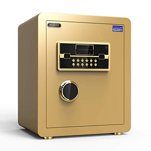 Sicherheitstresor, Tresor für zu Hause mit elektronischem Zahlenschloss, Sicherheitsschrank mit mittlerer Sicherheitsstufe im Büro (Gold)